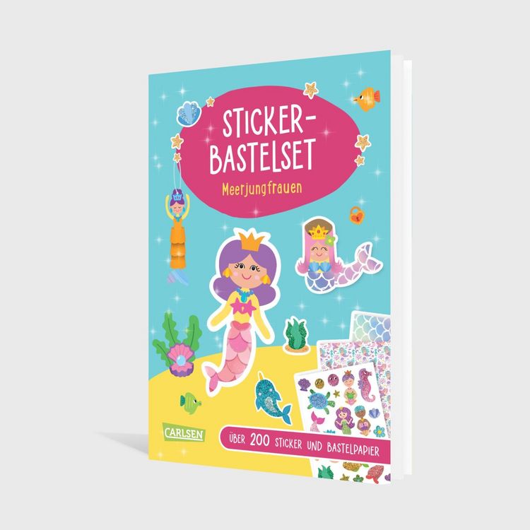 Produktbild: Bastelset f&uuml;r Kinder: Sticker-Bastelset: Meerjungfrauen