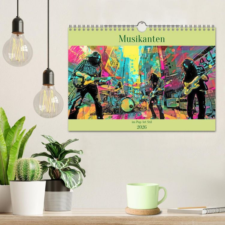 Produktbild: Musikanten im Pop-Art Stil (Wandkalender 2026 DIN A4 quer), CALVENDO Monatskalender