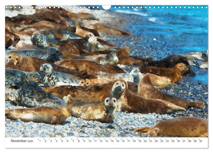 Produktbild: Nordseeinsel Helgoland - Ansichten der Insel in Acryl (Wandkalender 2026 DIN A3 quer), CALVENDO Monatskalender