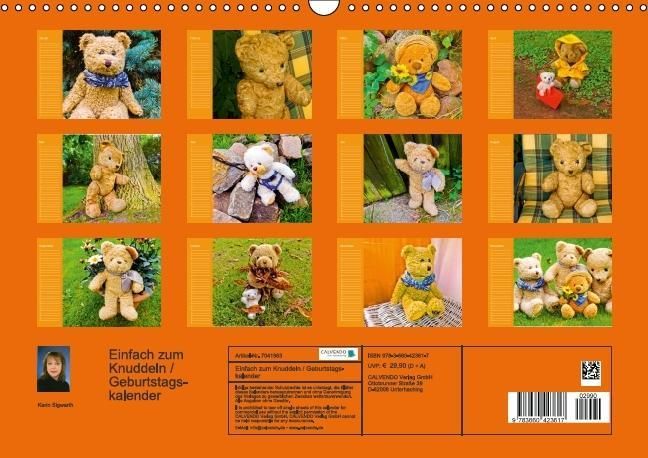 Produktbild: Einfach zum Knuddeln / Geburtstagskalender (Wandkalender immerw&auml;hrend DIN A3 quer)