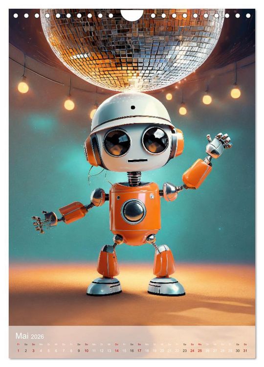 Produktbild: RoboLife - Niedliche Blechfreunde im Alltag (Wandkalender 2026 DIN A4 hoch), CALVENDO Monatskalender