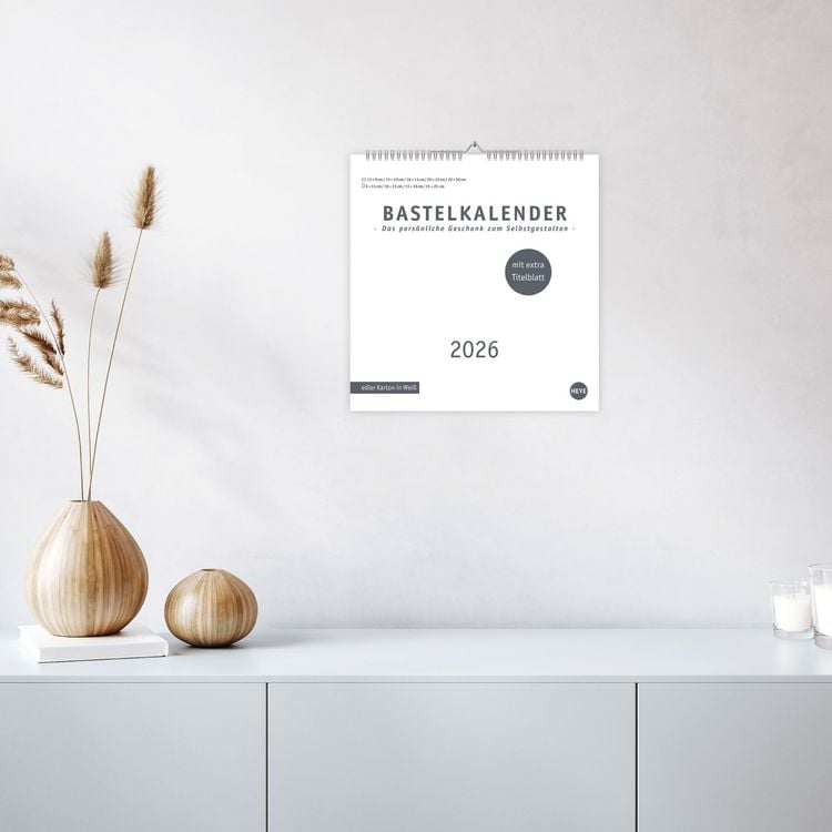 Produktbild: Premium-Bastelkalender weiß groß 2026