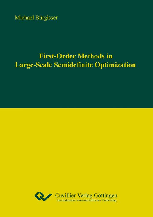 Produktbild: First-Order Methods in Large-Scale Semidefinite Optimization