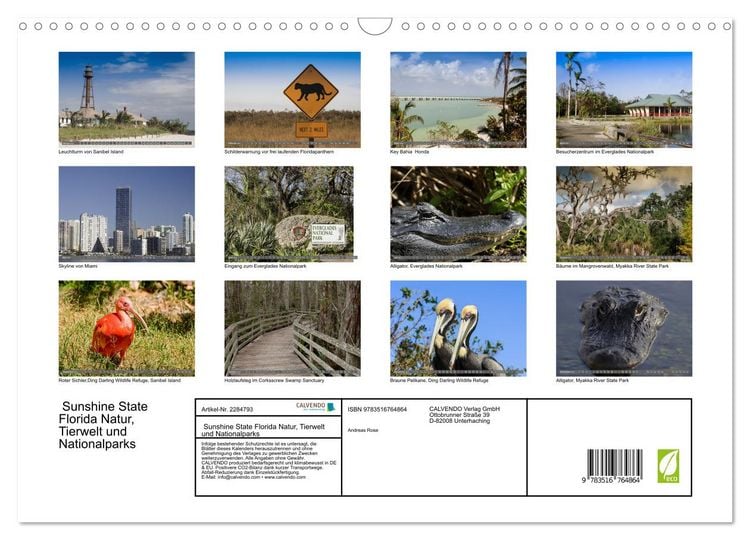 Produktbild: Sunshine State Florida Natur, Tierwelt und Nationalparks (Wandkalender 2027 DIN A3 quer), CALVENDO Monatskalender