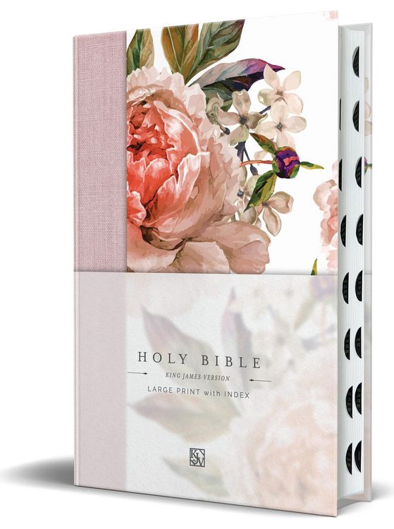 Produktbild: KJV Holy Bible, Large Print Medium Format, Pink Cloth Hardcover W/Thumb Index and Ribbon Marker, Red Letter