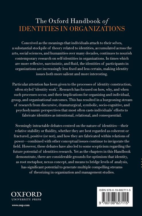 Produktbild: Oxford Handbook of Identities in Organizations