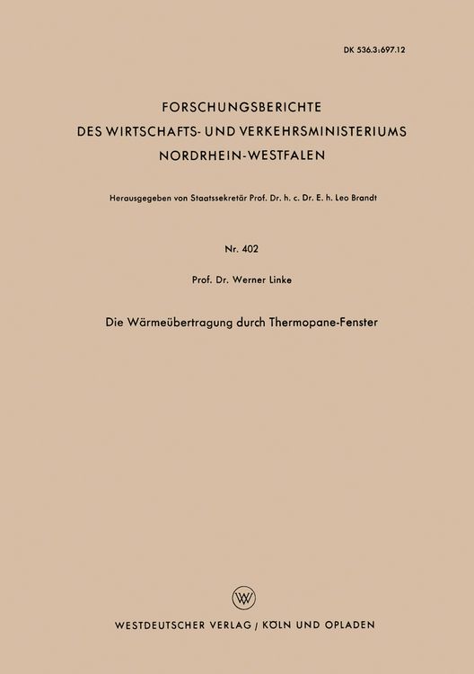 Produktbild: Die W&auml;rme&uuml;bertragung durch Thermopane-Fenster