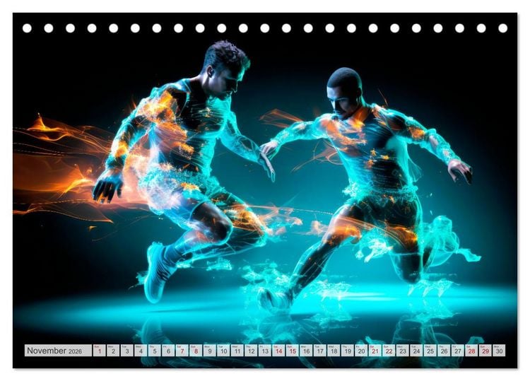 Produktbild: FOOTBALL FEVER Dynamic scenes (Desk Calendar 2026 DIN A5 landscape), CALVENDO 12 Month DeskCalendar