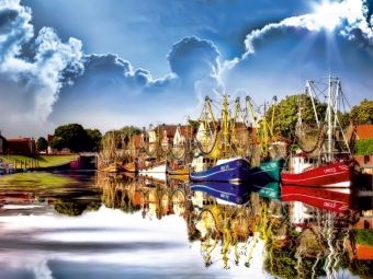 Produktbild: CALVENDO Puzzle Der Hafen Greetsiel | 1000 Teile Lege-Gr&ouml;&szlig;e 64x48cm Foto-Puzzle f&uuml;r gl&uuml;ckliche Stunden