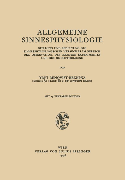 Produktbild: Allgemeine Sinnesphysiologie