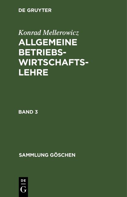 Produktbild: Allgemeine Betriebswirtschaftslehre. Band 3