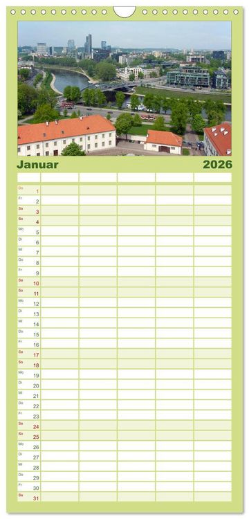 Produktbild: Familienplaner 2026 - Litauens Sch&ouml;nheiten mit 5 Spalten (Wandkalender, 21 x 45 cm) CALVENDO