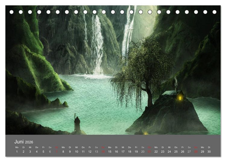Produktbild: Zwielicht - Fantasylandschaften (Tischkalender 2026 DIN A5 quer), CALVENDO Monatskalender
