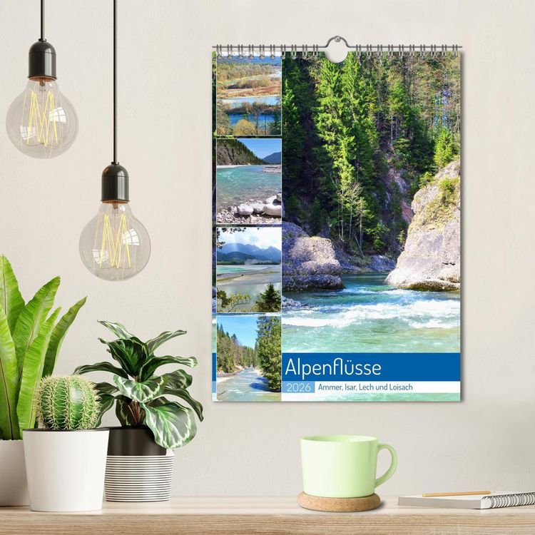 Produktbild: Alpenfl&uuml;sse - Ammer, Isar, Lech und Loisach (Wandkalender 2026 DIN A4 hoch), CALVENDO Monatskalender