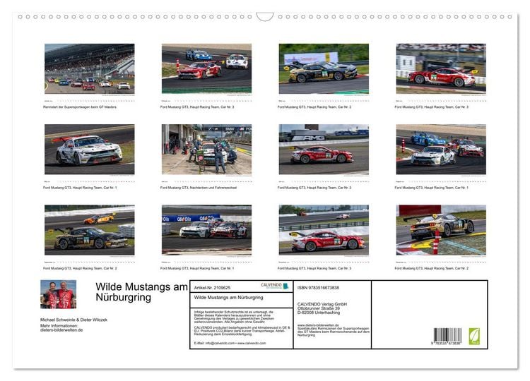 Produktbild: Wilde Mustangs am N&uuml;rburgring (Wandkalender 2026 DIN A2 quer), CALVENDO Monatskalender