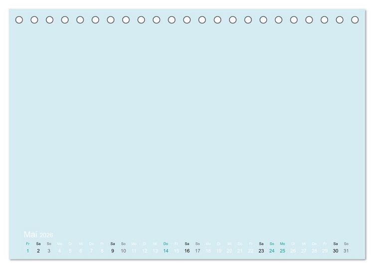 Produktbild: Bastelkalender - hell Blau (Tischkalender 2026 DIN A5 quer), CALVENDO Monatskalender