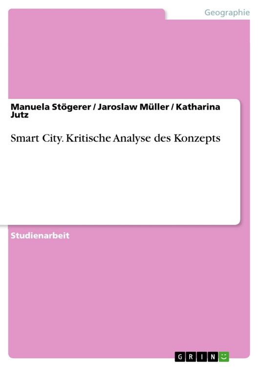 Produktbild: Smart City. Kritische Analyse des Konzepts