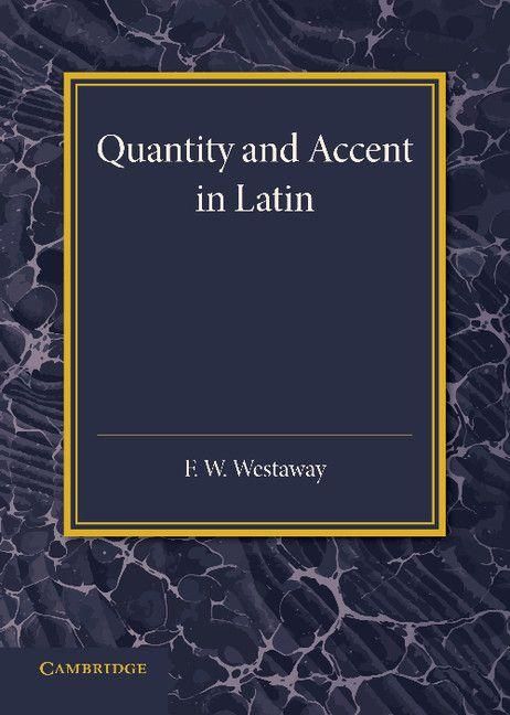Produktbild: Quantity and Accent in Latin