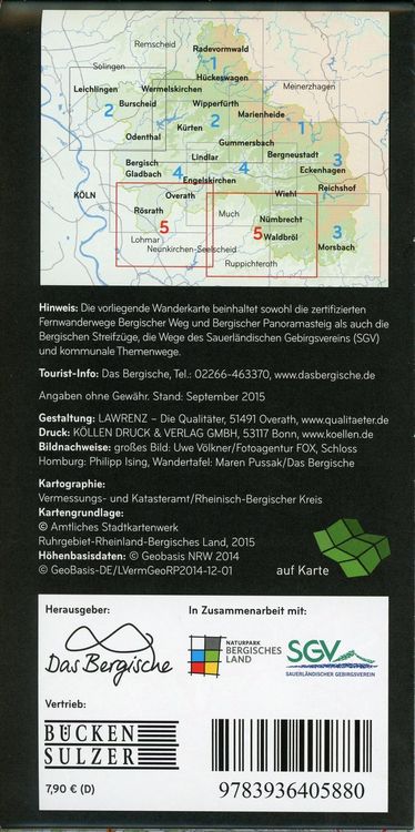 Produktbild: Naturpark Bergisches Land 1:25.004