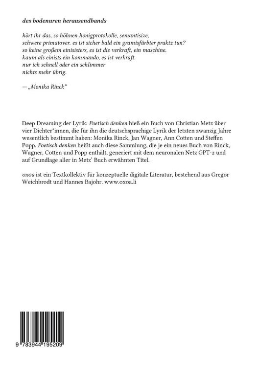 Produktbild: Poetisch denken 1