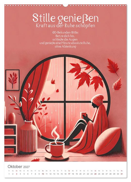 Produktbild: Dein Anti-Stress Kalender - Monatliche Inspirationen f&uuml;r mehr Entspannung (hochwertiger Premium Wandkalender 2027 DIN A2 hoch), Kunstdruck in Hochglanz