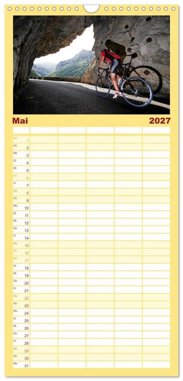 Produktbild: Familienplaner 2027 - Alpenp&auml;sse auf dem Rennrad "Himmlische Serpentinen" mit 5 Spalten (Wandkalender, 21 x 45 cm) CALVENDO