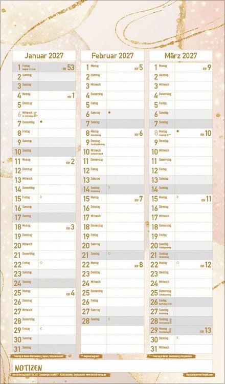 Produktbild: Familienplaner Metallic Glam 2026