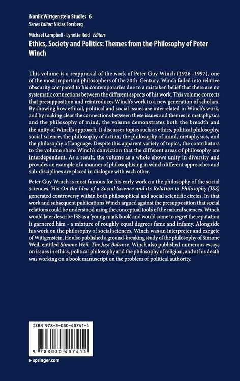Produktbild: Ethics, Society and Politics: Themes from the Philosophy of Peter Winch