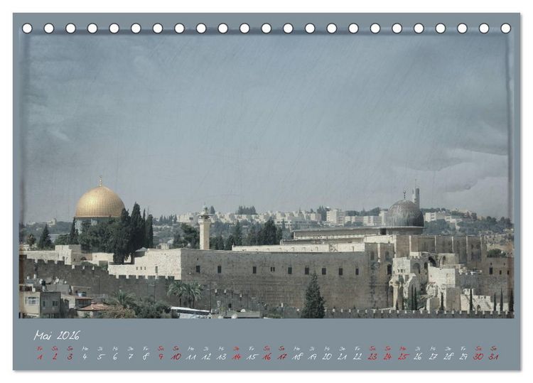 Produktbild: Unterwegs in Jerusalem (Tischkalender 2026 DIN A5 quer), CALVENDO Monatskalender