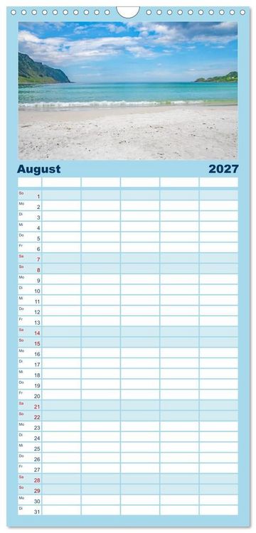 Produktbild: Familienplaner 2027 - Norwegen - Wilde Sch&ouml;nheit mit 5 Spalten (Wandkalender, 21 x 45 cm) CALVENDO