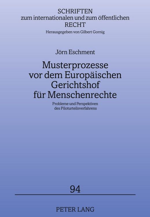Produktbild: Musterprozesse vor dem Europ&auml;ischen Gerichtshof f&uuml;r Menschenrechte