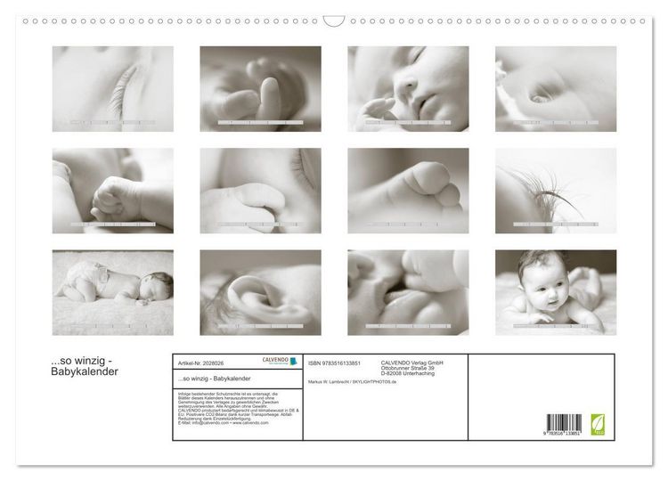 Produktbild: ...so winzig - Babykalender (Wandkalender 2026 DIN A2 quer), CALVENDO Monatskalender