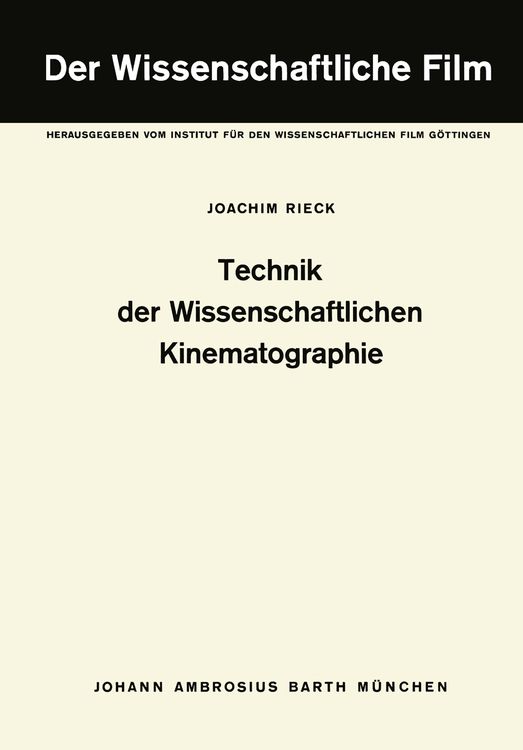 Produktbild: Technik der Wissenschaftlichen Kinematographie