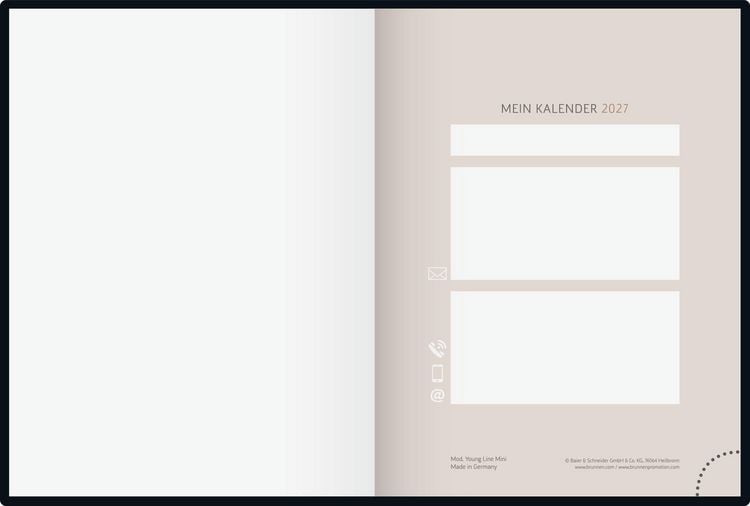 Produktbild: rido/id&eacute; 7013607017 Taschenkalender Premium Young Line Mini 2027 "Moon" A6, Papier