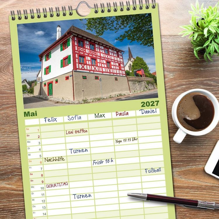 Produktbild: Familienplaner 2027 - G&uuml;ttingen im Hegau mit 5 Spalten (Wandkalender, 21 x 45 cm) CALVENDO