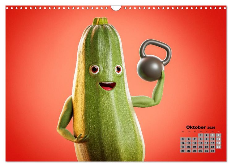 Produktbild: Vegane Power - Kalender f&uuml;r Veganer, Vegetarier und alle Pflanzenfans (Wandkalender 2026 DIN A3 quer), CALVENDO Monatskalender