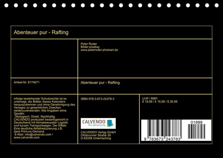 Produktbild: Abenteuer pur - Rafting (Tischkalender 2022 DIN A5 quer)
