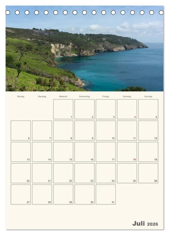 Produktbild: Sommertage in der Bretagne (Tischkalender 2026 DIN A5 hoch), CALVENDO Monatskalender