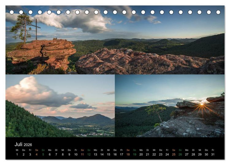 Produktbild: Atemberaubende und Emotionale Landschaften in der Pfalz (Tischkalender 2026 DIN A5 quer), CALVENDO Monatskalender