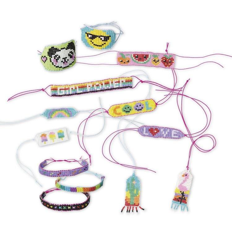 Produktbild: Bastel-Schmuckset f&uuml;r Kinder mit Perlen und Webrahmen (13 Schmuckst&uuml;cke)