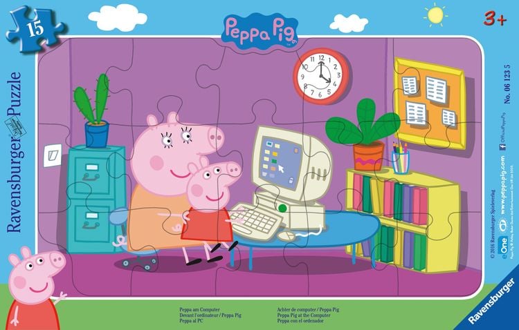 Produktbild: Rahmenpuzzle Ravensburger PP: Peppa am Computer 15 Teile