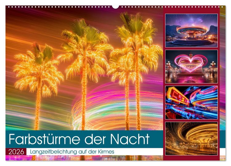 Produktbild: Farbst&uuml;rme der Nacht (Wandkalender 2026 DIN A2 quer), CALVENDO Monatskalender