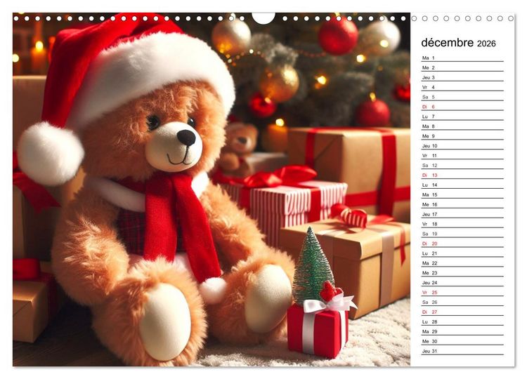 Produktbild: Un voyage enchant&eacute; au pays des oursons -Des oursons cr&eacute;&eacute;s par l'IA (Calendrier mural 2026 DIN A3 vertical), CALVENDO calendrier mensuel