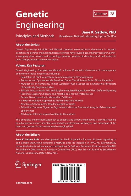 Produktbild: Genetic Engineering: Principles and Methods 28