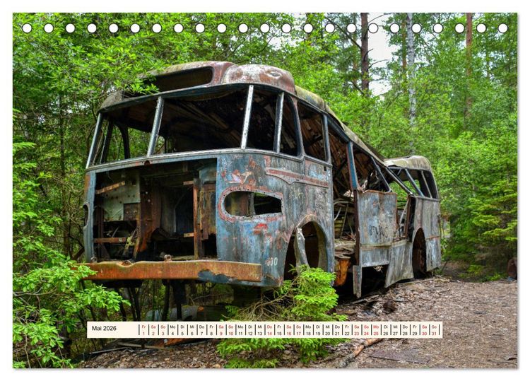Produktbild: Autowracks - Verlorener Glanz 2026 (Tischkalender 2026 DIN A5 quer), CALVENDO Monatskalender