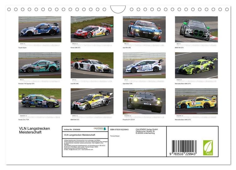 Produktbild: VLN Langstrecken Meisterschaft (Wandkalender 2026 DIN A4 quer), CALVENDO Monatskalender