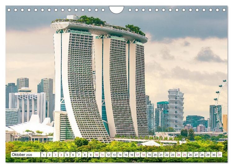 Produktbild: Singapur - faszinierende Stadt (Wandkalender 2026 DIN A4 quer), CALVENDO Monatskalender