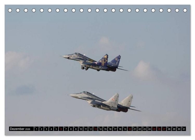 Produktbild: Augenblicke in der Luft: MiG-29 Fulcrum (Tischkalender 2026 DIN A5 quer), CALVENDO Monatskalender