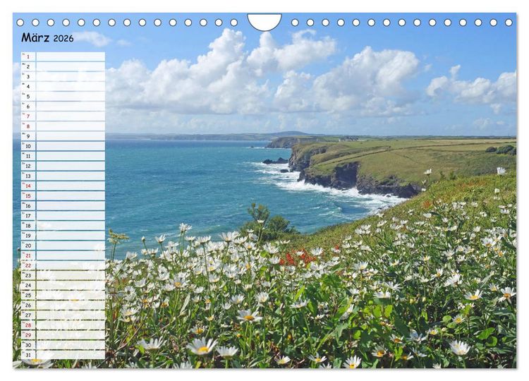 Produktbild: Cornwall. Terminkalender (Wandkalender 2026 DIN A4 quer), CALVENDO Monatskalender