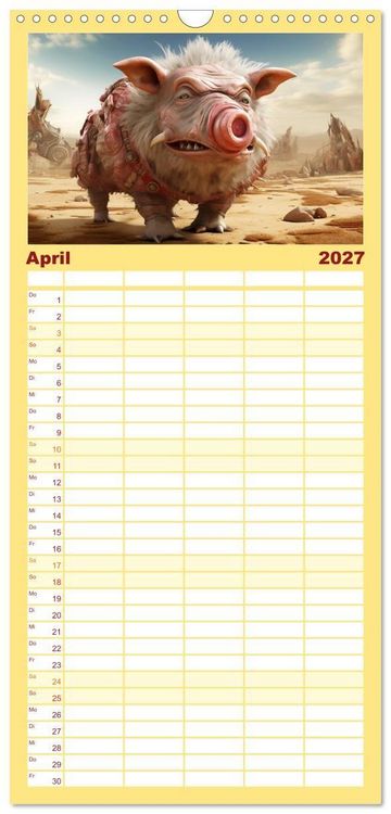 Produktbild: Familienplaner 2027 - Galaktische Wesen mit 5 Spalten (Wandkalender, 21 x 45 cm) CALVENDO